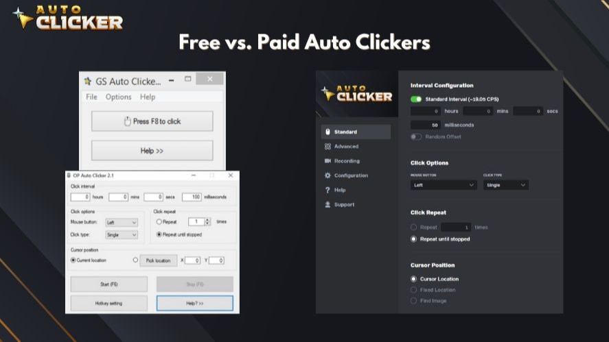 Free vs. paid auto clickers