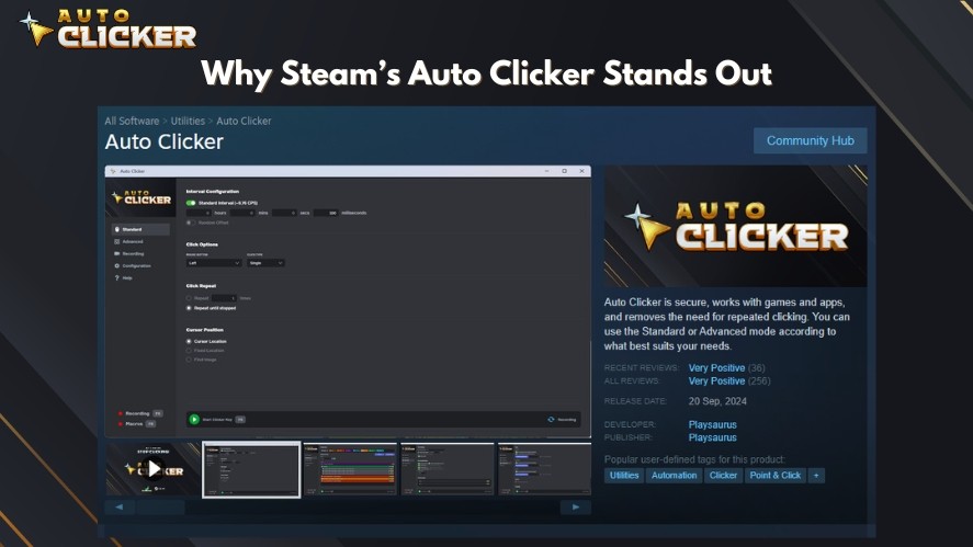 Auto Clicker on Steam's positive reviews