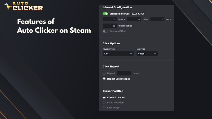 Auto Clicker on Steam features