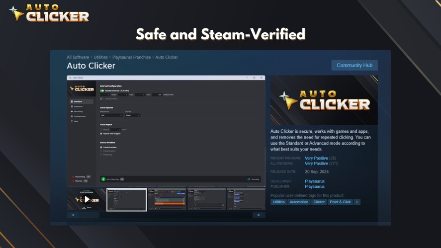 Auto Key Press on Steam with very positive reviews