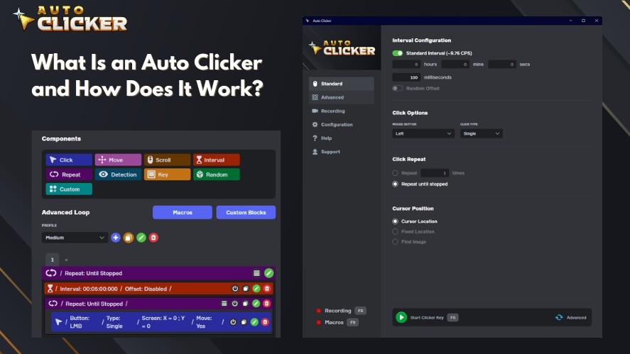 Auto Clicker on Steam's interface