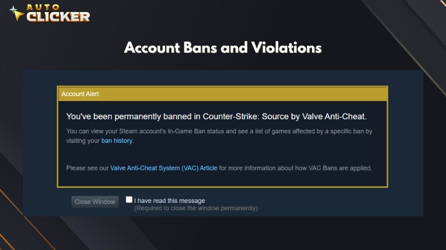 A VAC ban message