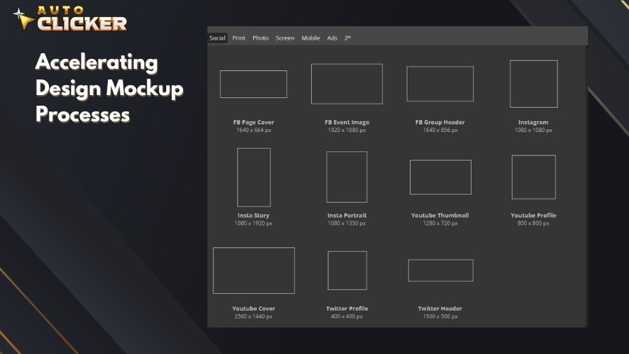 Designing templates in Photoshop using graphic design tools