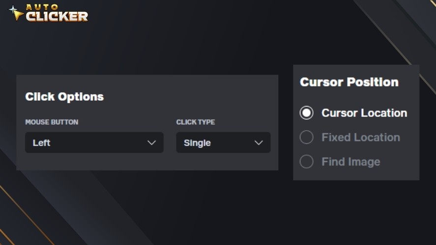 Clicker options and Cursor Position in Auto Clicker on Steam