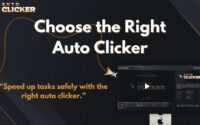 Choose the Right Auto Clicker – Clean promotional image for auto clicker software on Mac, emphasizing safety and performance.