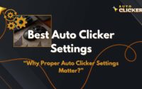 Best Auto Clicker settings illustration showing a gaming mouse, gear icons, and automation symbols highlighting why proper auto clicker settings matter