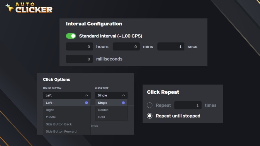 Reconfigure the click settings