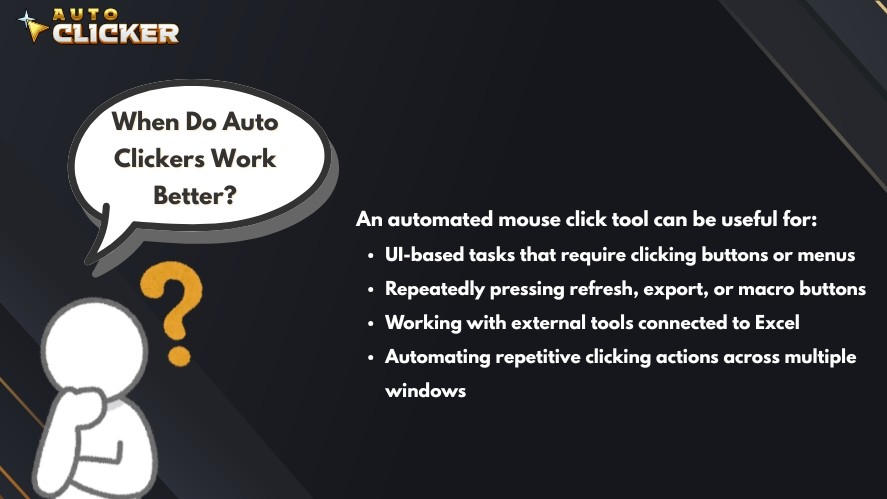 Cases when using auto clickers are better