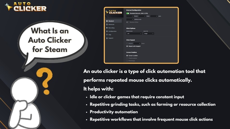 Definition of an auto clicker for Steam